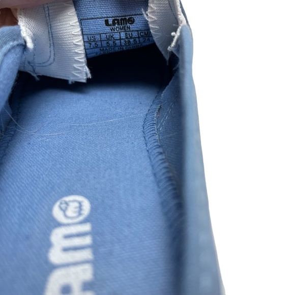 LAM Blue Canvas White Wall Loafers Slip On Mules Flats Casual Shoes sz 7.5 - Picture 14 of 16